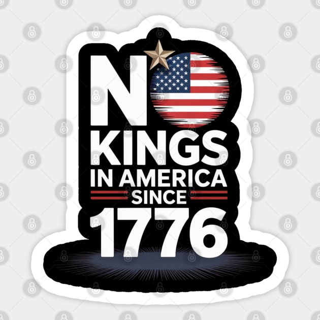 No-kings-in-america Sticker by Creatifly Graphic Tees